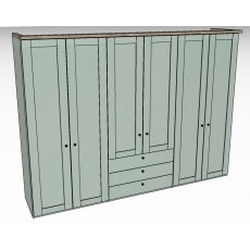 Ardley Bedroom Collection 6 Door 100cm 3 Drawers in Middle Carcase Colour