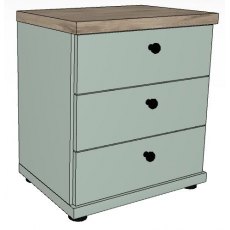 Ardley Bedroom Collection Bedside 3 Drawers Top in Nordic Oak