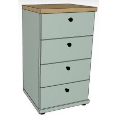 Ardley Bedroom Collection 47cm Chest of 4 Drawers Top in Bianco Oak