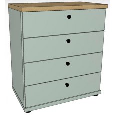 Ardley Bedroom Collection 75cm Chest of 4 Drawers Top in Bianco Oak