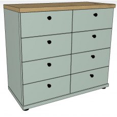 Ardley Bedroom Collection Chest of 8 Drawers Top in Bianco Oak