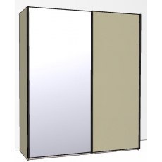 Callisto Plus180cm Wide 2 doors 1 mirrored door left Plain Front Wooden and Mirrored Doors