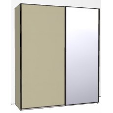 Callisto Plus180cm Wide 2 doors 1 mirrored door right Plain Front Wooden and Mirrored Doors