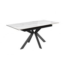Phantom 160-200cm  Extending Dining Table - Gloss White Marble Ceramic