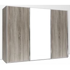 Durban Sliding Wardrobe 300cm Wide 3 Doors Handles in Silver 1 Centre Mirror Door Durban Sliding Wardrobe 300cm Wide 3 Doors Handles in Silver 1 Centre Mirror Door