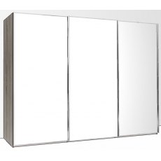 Durban Sliding Wardrobe 300cm Wide 3 Doors Handles in Silver 3 Mirrored Doors Durban Sliding Wardrobe 300cm Wide 3 Doors Handles in Silver 3 Mirrored Doors