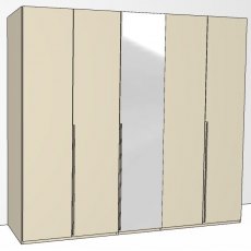 Odessey 5 Door 1 Mirored Doors in Carcase Colour with Mirror