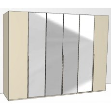 Odessey 6 Door 4 Mirrored Doors in Carcase Colour with Mirror