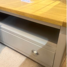Tiverton Corner TV Cabinet In Stone and Oak