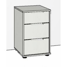 Evolution 3 Drawer Bedside 40cm Wide 64cm High Front in carcase colour