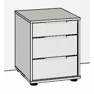 Evolution 3 Drawer Bedside 40cm Wide 48cm High Front in carcase colour