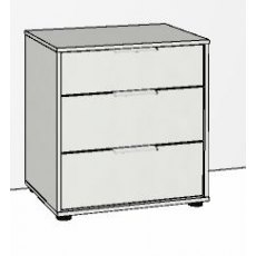 Evolution 3 Drawer Bedside 60cm Wide 64cm High Front in carcase colour