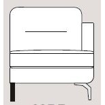 Mateo 88cm Single Right Arm Unit Fabric - Cat 120 - Dynamic Seat