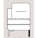 Mateo 68cm Single Left Arm Unit Fabric - Cat 120 - Dynamic Seat