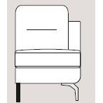 Mateo 68cm Single Right Arm Unit Fabric - Cat 120 - Dynamic Seat