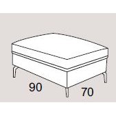 Mateo 90X70cm Footstool Fabric - Cat 120 - Dynamic Seat