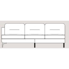 Mateo 253cm Single Left Arm Unit Fabric - Cat 120 - Dynamic Seat