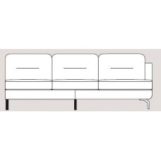 Mateo 253cm Single Right Arm Unit Fabric - Cat 120 - Dynamic Seat