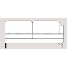 Mateo 208cm Single Right Arm Unit Fabric - Cat 120 - Dynamic Seat