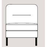 Mateo 76cm Armless Unit Fabric - Cat 120 - Dynamic Seat