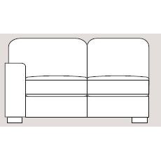 Ontario 155cm Single Left Arm Sofabed Unit Fabric - Cat 90 - Dynamic