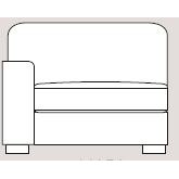Ontario 113cm Single Left Arm Unit Fabric - Cat 90 - Dynamic Seat