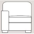 Ontario 86cm Single Left Arm Unit Fabric - Cat 90 - Dynamic Seat