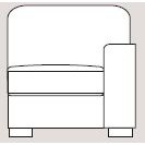 Ontario 86cm Single Right Arm Unit Fabric - Cat 90 - Dynamic Seat