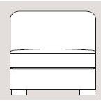 Ontario 104cm Armless Unit Fabric - Cat 90 - Dynamic Seat