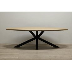 Oakland Oval Square End Top 180 x 90cm (40mm Deep) - Stellar Rectangular Metal Tripod Base