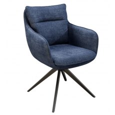 Belfast Swivel Dining Chair - Dark Blue