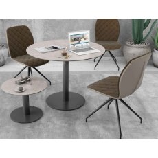 Orlando Round Table 75 x 75 cm - Argile - Black lacquered steel legs