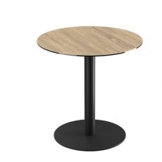 Orlando Round Table 75 x 75 cm - Light Oak - Black lacquered steel legs