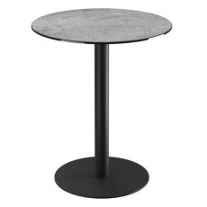 Orlando Round Table 75 x 90 cm - Silver - Black lacquered steel legs