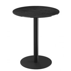Orlando Round Table 75 x 90 cm - Titanium - Black lacquered steel legs