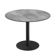 Orlando Round Table 100 x 75 cm - Silver - Black lacquered steel legs