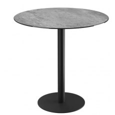 Orlando Round Table 100 x 100 cm - Silver - Black lacquered steel legs