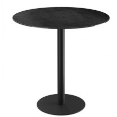 Orlando Round Table 100 x 100 cm - Titanium - Black lacquered steel legs