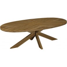 Chevron Rustic Oak 240cm - Extra Large 8 Seater Dining Table  - WOODEN LEGS