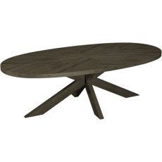 Chevron Fumed Oak 240cm - Extra Large 8 Seater Dining Table  - WOODEN LEGS