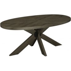Chevron Fumed Oak 180cm - Small 6 Seater Dining Table  - WOODEN LEGS