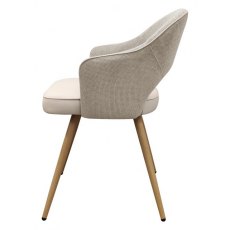 Gallery Dining Chair - Beige Fabric & Ivory Faux Leather