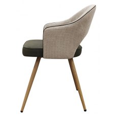 Gallery Dining Chair - Beige Fabric & Olive Faux Leather