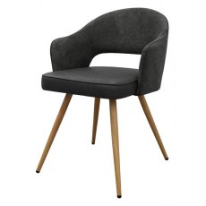 Gallery Dining Chair - Grey Fabric & Dark Grey Faux Leather