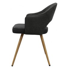 Gallery Dining Chair - Grey Fabric & Dark Grey Faux Leather