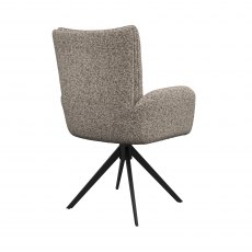 Oska Swivel With Arms Dining Chair - Beige