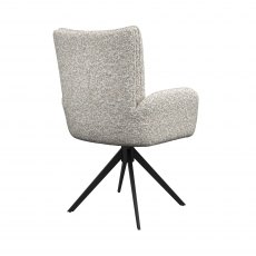 Oska Swivel With Arms Dining Chair - Ivory