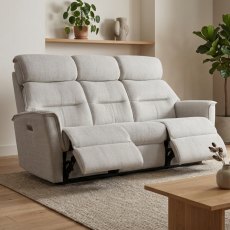 G-Plan Solna 3 Seater Electric Recliner Settee - Headrest & Lumbar + Heated Seat Fabric - W