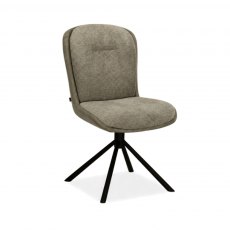 Yarnis Dining Chair - Grey / Sage - Black Leg