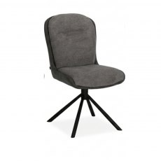 Yarnis Dining Chair - Anthracite / Anthracite - Black Leg